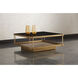 Finch 40 X 40 inch Black / Antique Brass Coffee Table